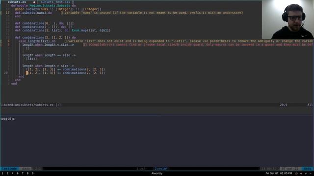 LeetCode - Subset - Elixir. (Combinations of size N) смотреть онлайн