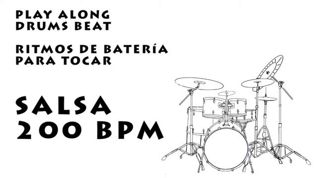 Play along drums - Salsa 200 bpm // Batería Para Tocar - Salsa 200 bpm смотреть онлайн