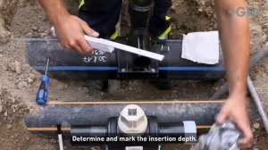 Врезка в ПЭ трубу поворотной седелкой GF с шаровым краном GF