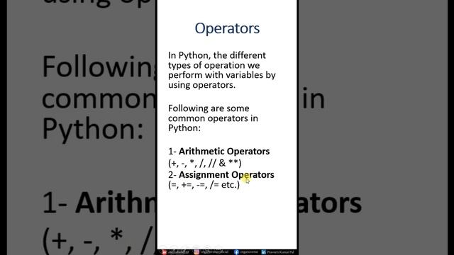 #14 - Operators in Python | Python Tutorial | Praveen Kumar смотреть онлайн