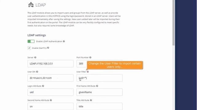 How to import users from OpenLDAP Server to ONLYOFFICE смотреть онлайн