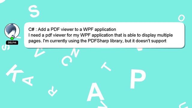 C# : Add a PDF viewer to a WPF application смотреть онлайн