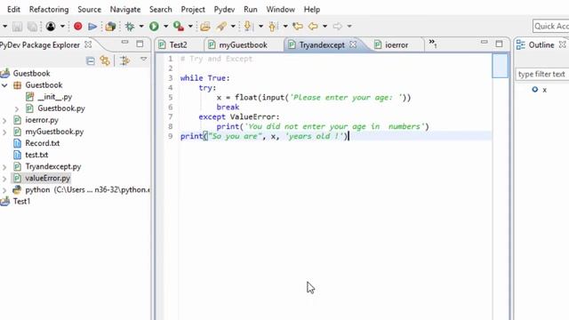 Programming in Python Part 22 (Error Handling) смотреть онлайн