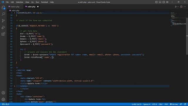 How to update database table data with PHP PDO || Update data into database in PHP PDO смотреть онлайн