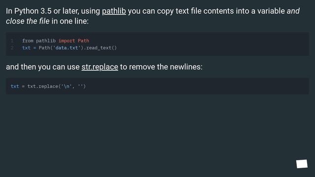 How to read a text file into a string variable and strip newlines? смотреть онлайн
