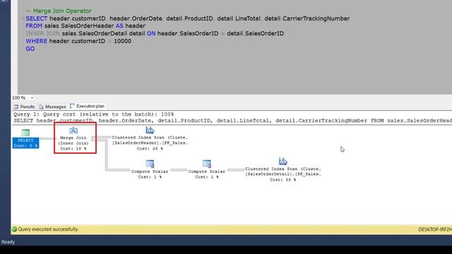 TSQL Execution Plan Operator - Merge Join смотреть онлайн