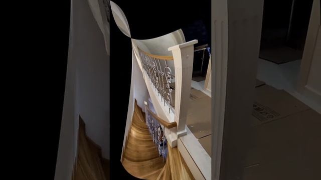 Лестница на второй этаж. Облицовка существующего металлического каркаса. смотреть онлайн