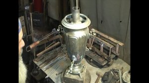 Пайка жаровой трубы в тулово самовара