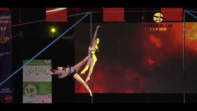Забарева Ирина и Кравченко София / Pole Art: Дуэты, взрослые / Golden Air Cup 2019 / смотреть онлайн