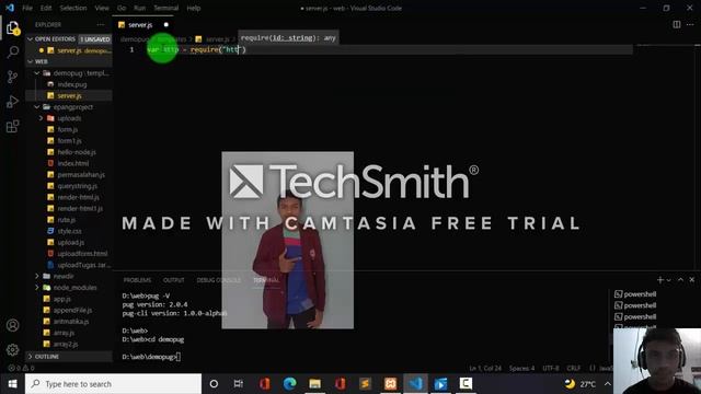 Membuat dan memanggil Template dari Aplikasi Node js смотреть онлайн
