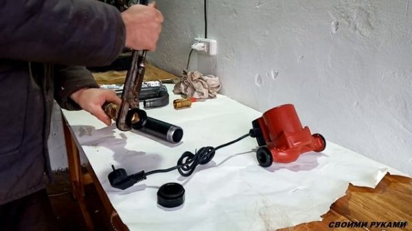 сборка и установка байпаса с насосом в отопительную систему