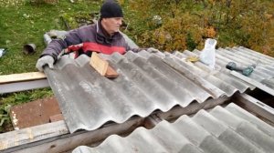 Шифер вразбежку . Легкий способ перекрыть крышу шифером . Идеальный саморез для крепления шифера !