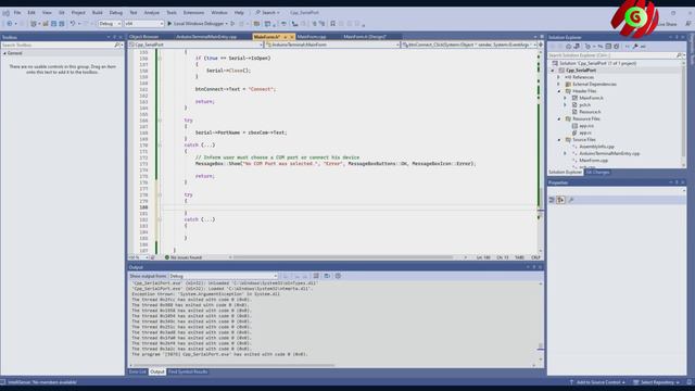 Visual Studio 2022 C++ / CLI Serial Port Application for Arduino смотреть онлайн