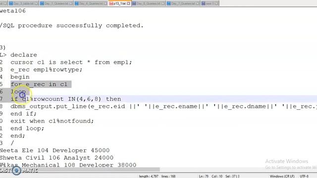 DMS | Practical-13 | Implicit Cursor & Explicit Cursor | MSBTE | 22319 смотреть онлайн