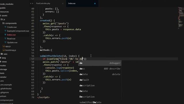 Tutorial CRUD Laravel 5.6 & Vue js (#08 | CRUD 5 / Delete Post) смотреть онлайн
