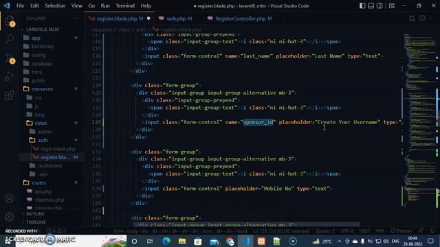 #12 Form validation part-01 | Laravel8 | Laravel9 mlm project tutorial in hindi | Laravel projects смотреть онлайн
