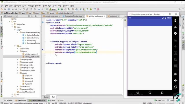 #3.2 Android Toolbar as Standalone Toolbar. Android Material Design смотреть онлайн