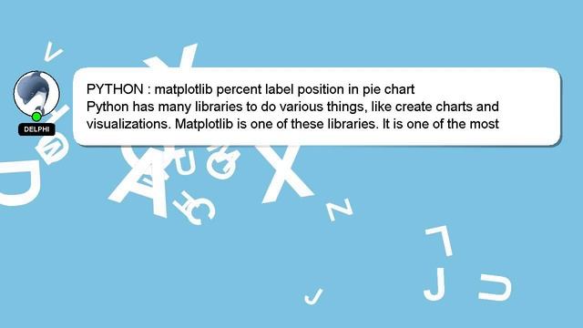 PYTHON : matplotlib percent label position in pie chart смотреть онлайн
