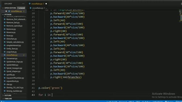 Draw Snowflake |Full Python Code ||Python turtle смотреть онлайн