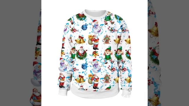 Fashion Christmas Sweater for Women Men 3D Print Pullover Ladies 2020 Winter Sweaters смотреть онлайн