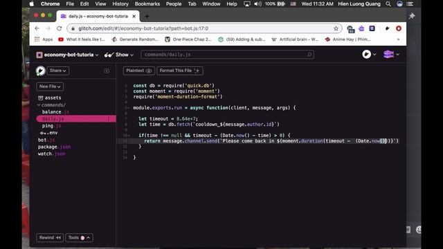 How To Code A Discord Bot | Discord.js | Daily Command | Episode: 18 [Part. 2] смотреть онлайн