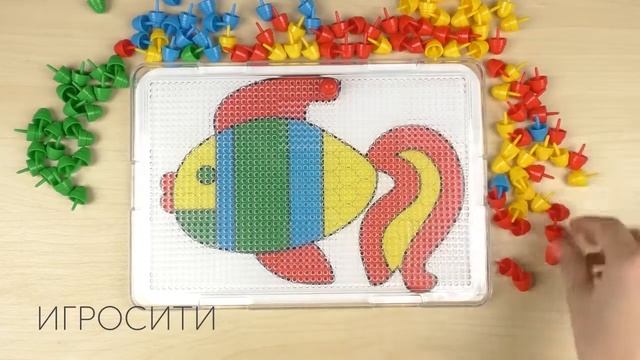 Детская мозаика с прозрачным полем и схемами, 128 фишек, диаметр фишек 15 мм. смотреть онлайн