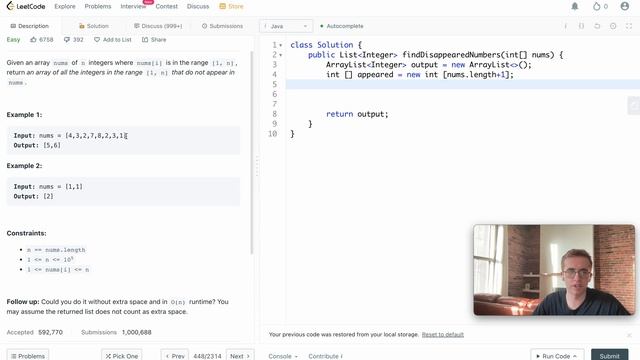 LeetCode 448 - Find All Numbers Disappeared in an Array | Java Solution [EASY] смотреть онлайн