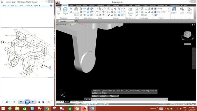 AutoCAD 3D - Bevel Gear Support (Mechanical drawing) смотреть онлайн