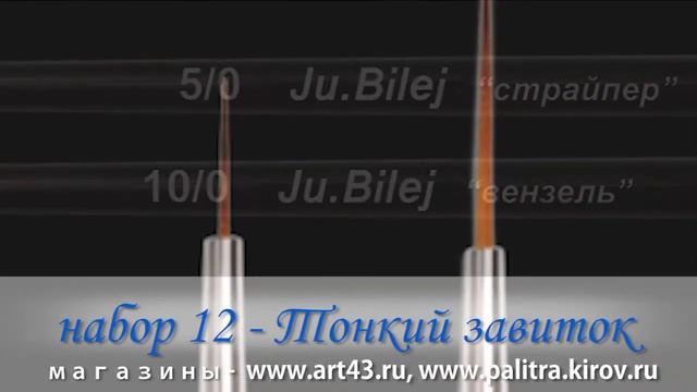 Кисти Юлии Билей в работе - Набор №12 “Тонкий завиток” смотреть онлайн
