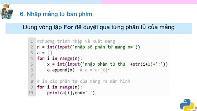 BÀI 11: KIỂU MẢNG TRONG PYTHON смотреть онлайн