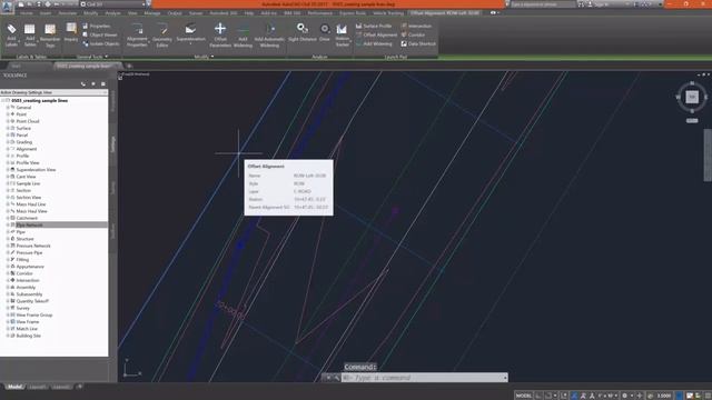Autocad Civil 3D:- Lesson 5.3: Creating sample lines смотреть онлайн