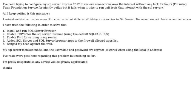 Connect ot SQL Server Express 2012 over the internet смотреть онлайн