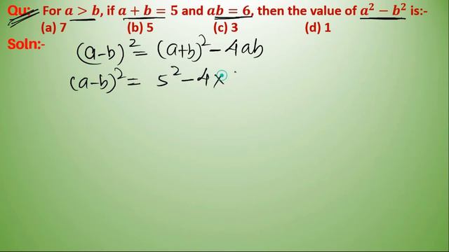 Q289 | For a greater than b if a+b=5 and ab=6 then the value of a2-b2 is | Algebra| Gravity Coachin смотреть онлайн