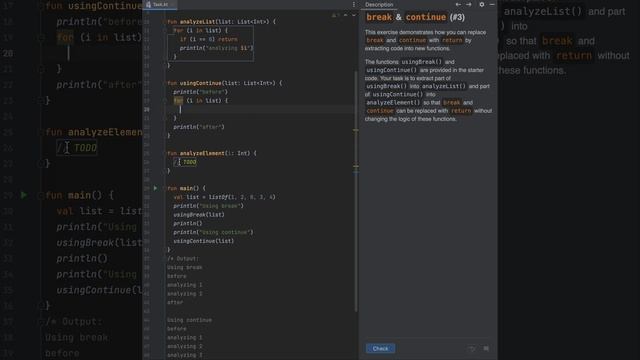 Kotlin - replace break continue with return super easy programming смотреть онлайн