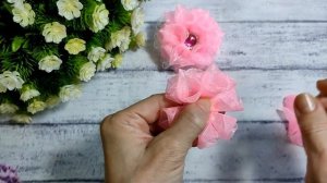 Легкие Воздушные бантики из органзы 2,5см\Master diy МК канзаши