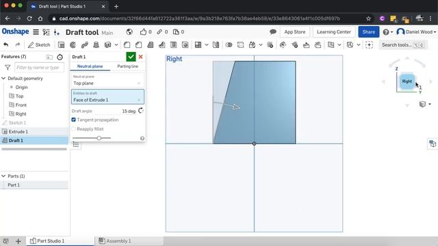 Onshape CAD Tutorial 12 - Draft tool смотреть онлайн