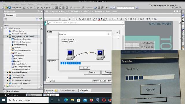 How to Upload and Download a Program from SIMATIC KTP1000 Basic DP HMI By Using TIA Portal V15.1? смотреть онлайн