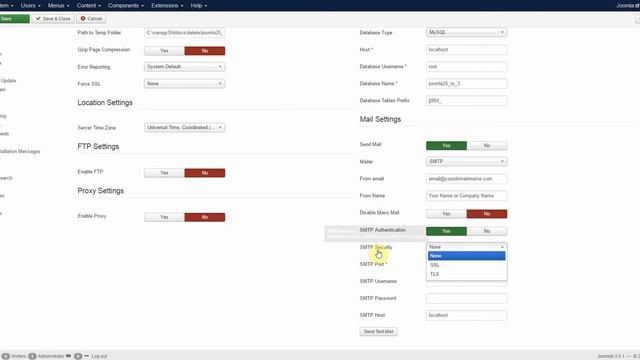 Configure SMTP Mail Settings in Joomla 3 смотреть онлайн