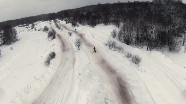 Трасса в Дерюзино 02.01.22. с воздуха смотреть онлайн