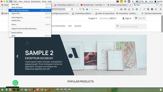 PrestaShop Cookie Consent Banner Free Module Testing смотреть онлайн