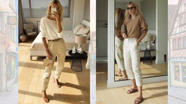 Женские брюки в модном образе на каждый день / Lookbook Streetstyle смотреть онлайн