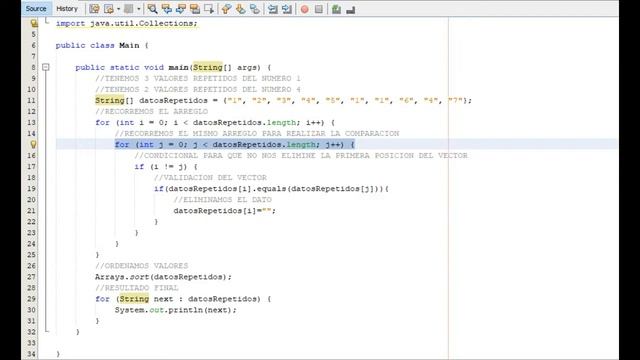 Como eliminar valores repetidos de un vector en Java смотреть онлайн