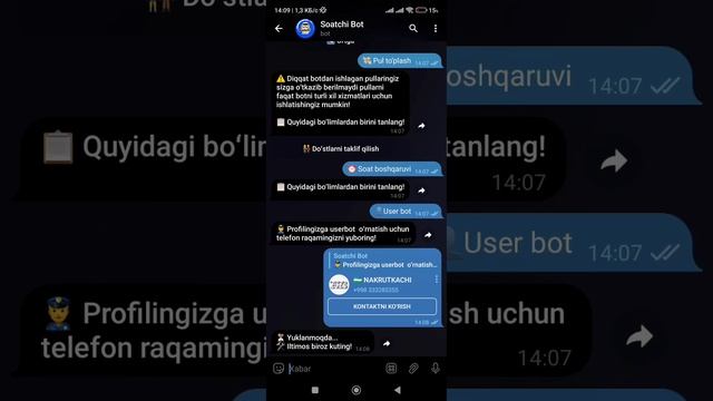 TELEGRAM PROFILGA USERBOT QO'YISH SOAT QO'YISH смотреть онлайн