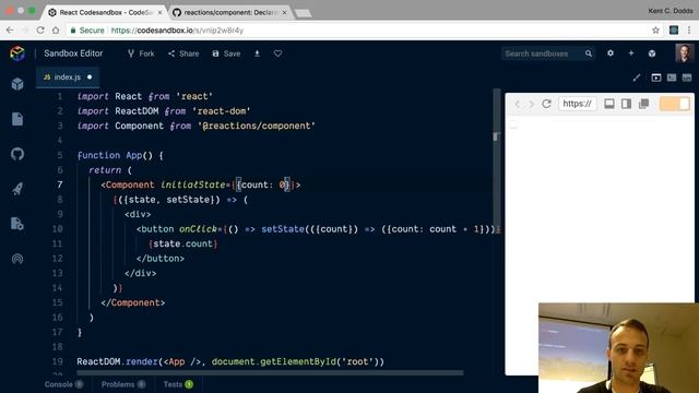 Make a stateful react component without a class смотреть онлайн