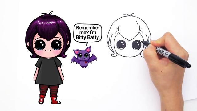How to Draw Mavis Hotel Transylvania Vampire Girl Cute step by step смотреть онлайн