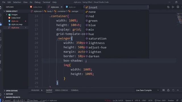 How To Make A Swing Effect With HTML, CSS & SASS смотреть онлайн