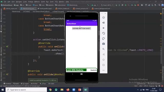 Bottom Sheet - Persistent + Modal Bottom Sheet in Android | Java| Android Studio Tutorial смотреть онлайн