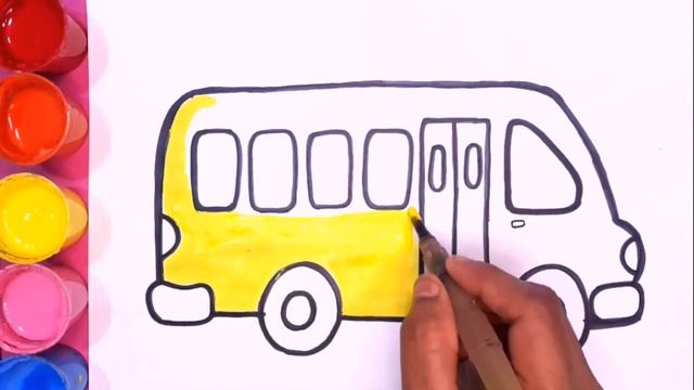 School Bus Drawing For Kids | स्कूल बस ड्राइंग | Рисуем легкий школьный автобус смотреть онлайн
