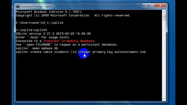 Création et manipulation des tables SQLite3 : commandes Insert , Select смотреть онлайн