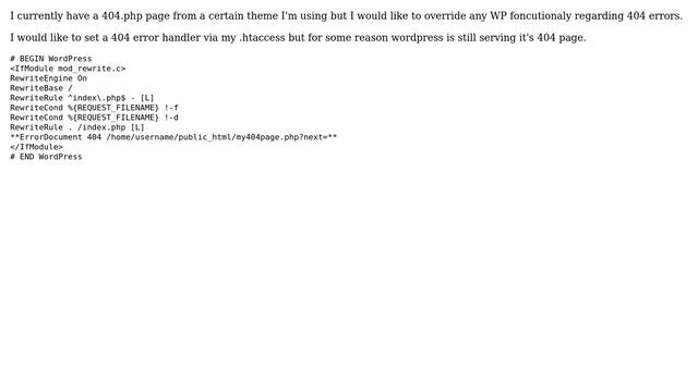 Wordpress: Override 404 page with htaccess смотреть онлайн